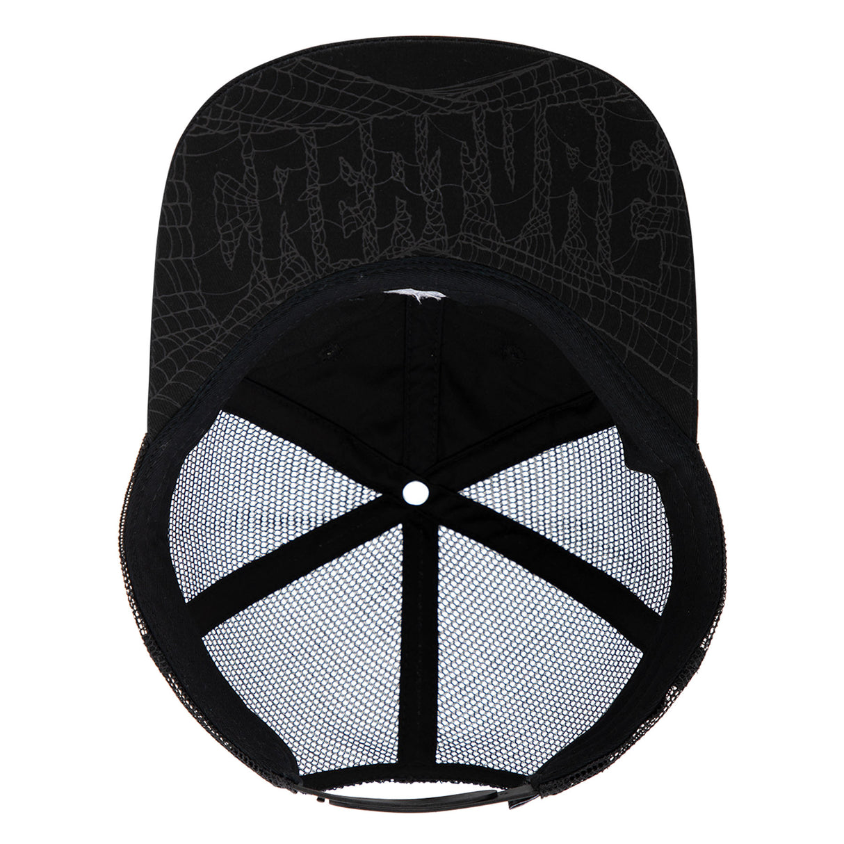 Creature Bonehead Flame Wash Greasy Black Mesh Trucker Snapback Hat