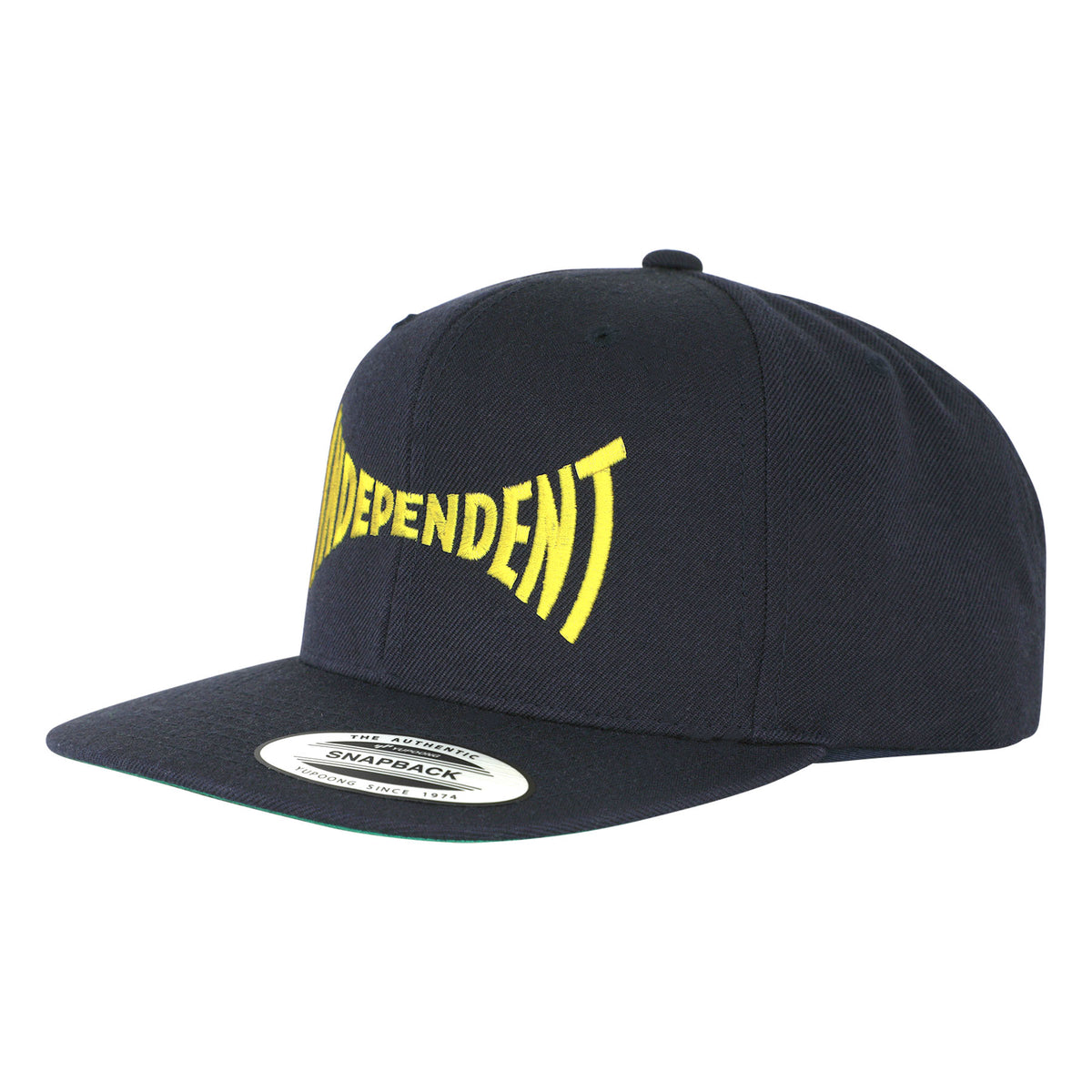 Independent Span Embroidered Snapback Structured Hat Navy/Yellow