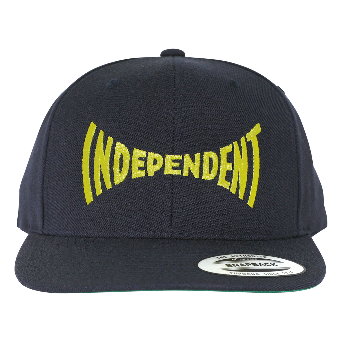 Independent Span Embroidered Snapback Structured Hat Navy/Yellow