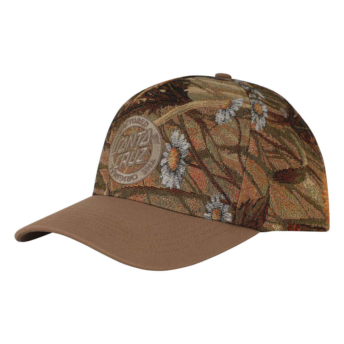 Santa Cruz MFG Tapestry Snapback Structured Hat Floral/Khaki