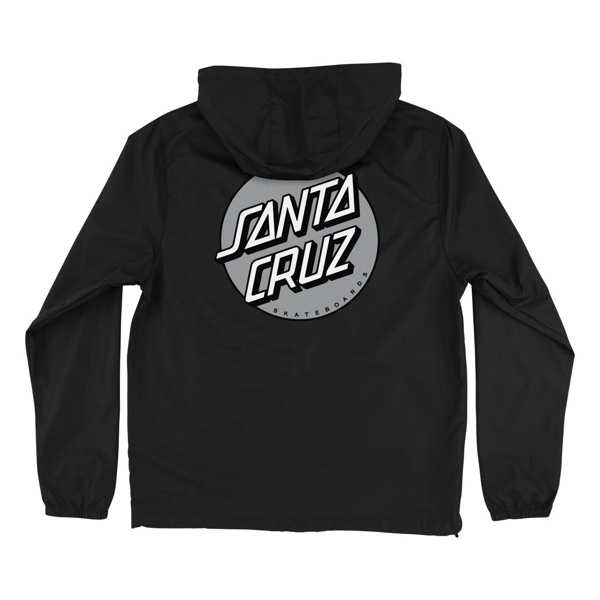 Santa Cruz Cruz Hooded Windbreaker L/s Jacket Black with Silver