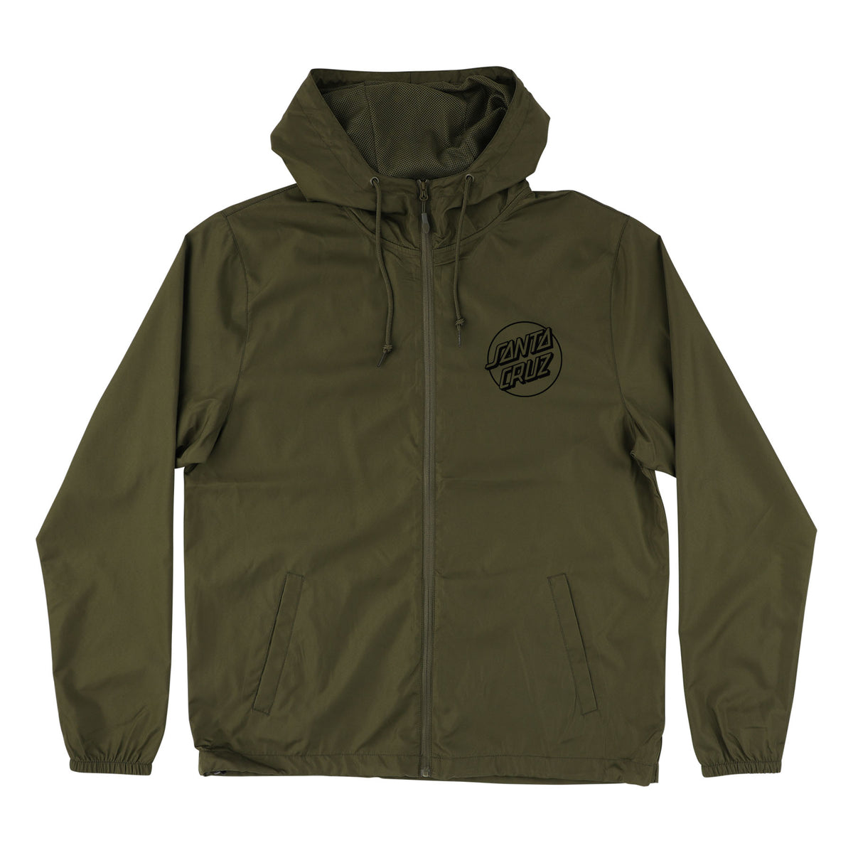 Santa Cruz Opus Dot Chest Hooded Windbreaker L/s Jacket Army
