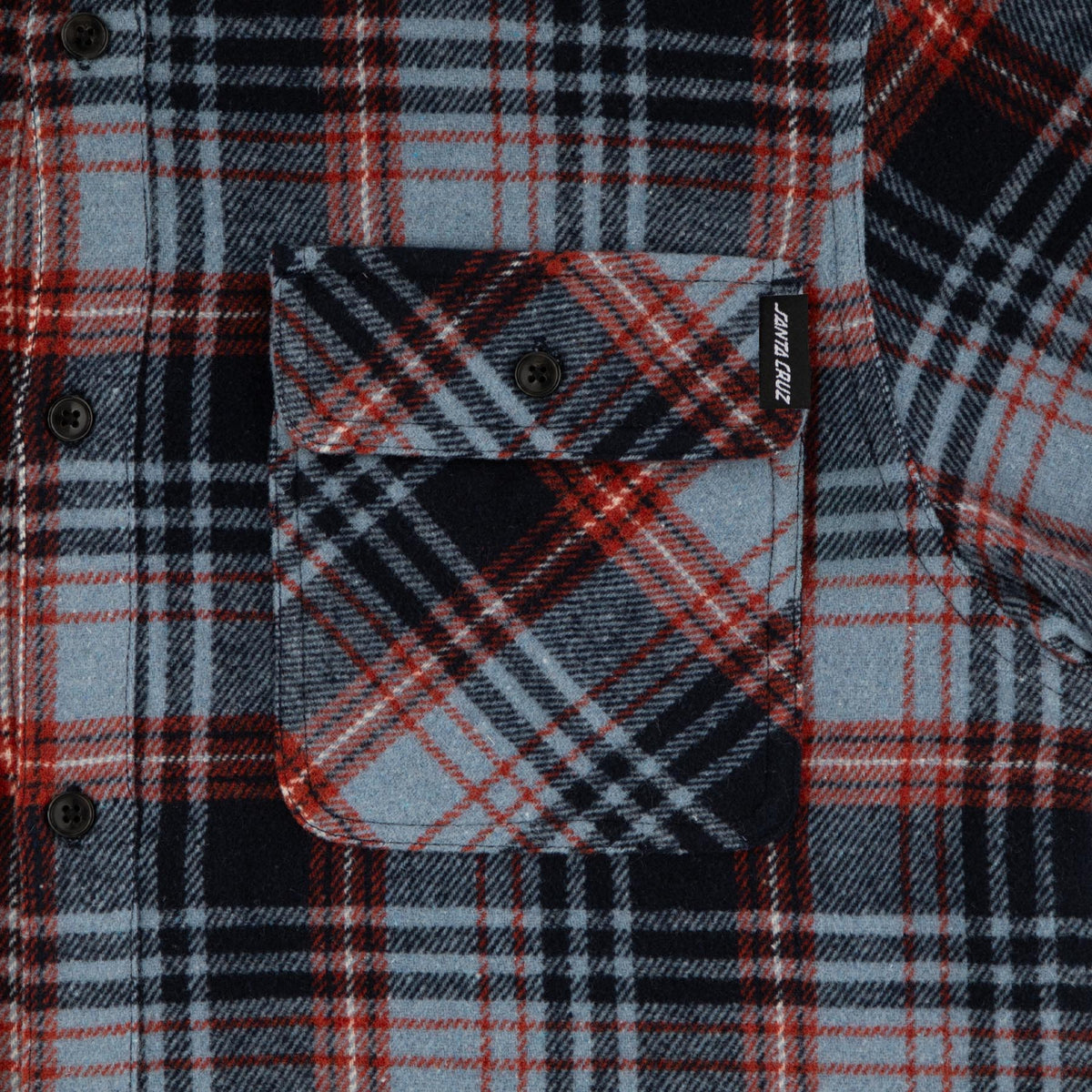Santa Cruz Classic L/s Flannel Top Blue Plaid