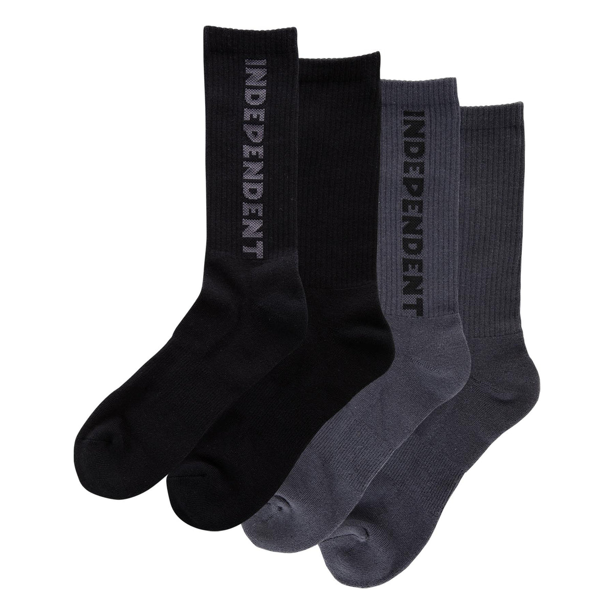 Independent Baseline 2-Pack Crew Socks Black/Charcoal
