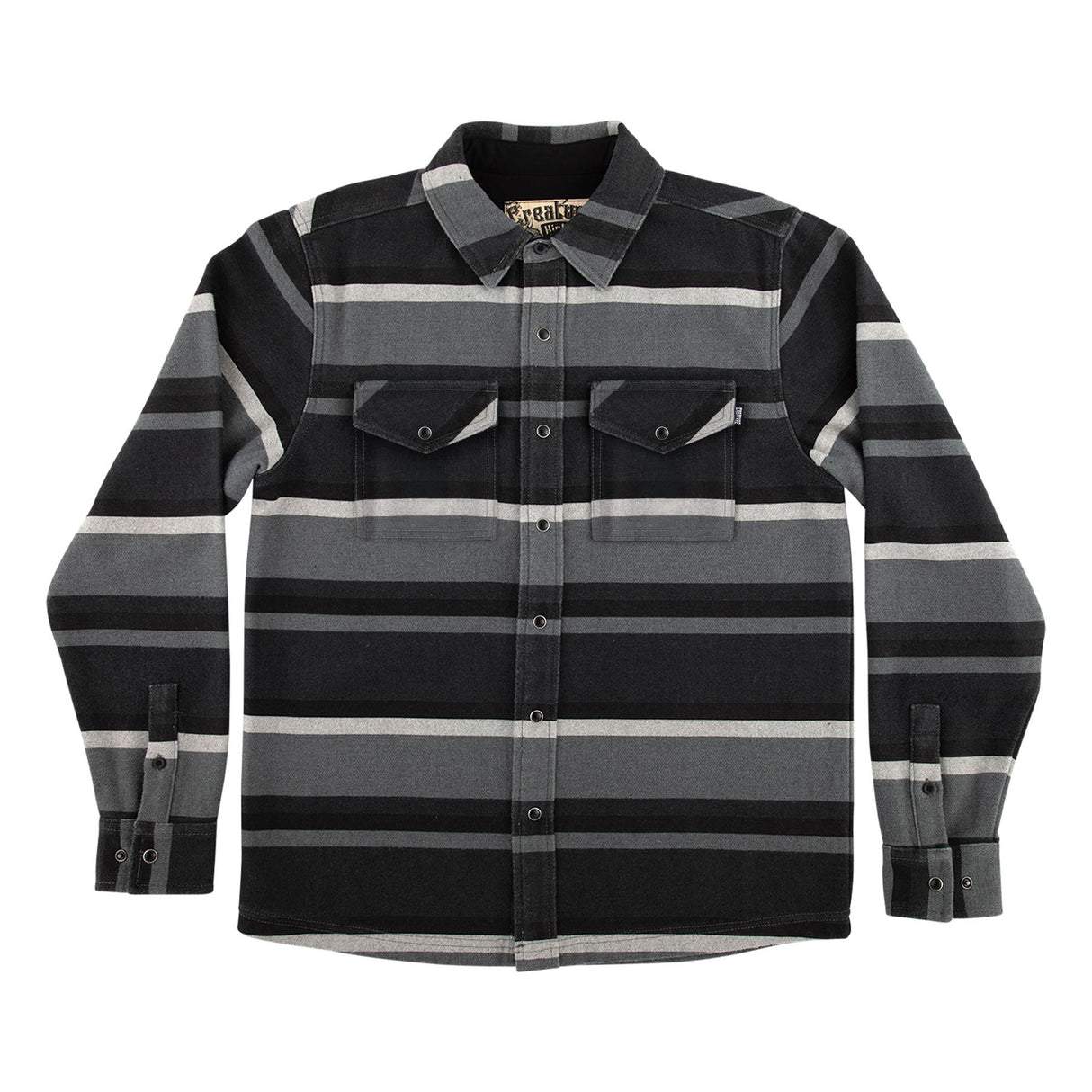 Creature Horizon Grey Scale L/s Flannel Shirt