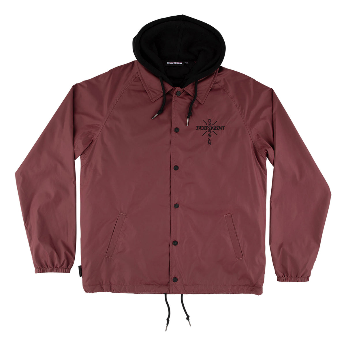 Independent Dressen Skull Rose Hooded Windbreaker L/s Jacket Burgundy