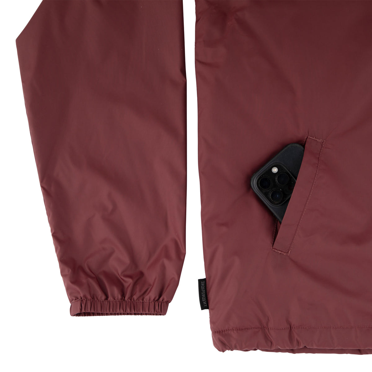 Independent Dressen Skull Rose Hooded Windbreaker L/s Jacket Burgundy