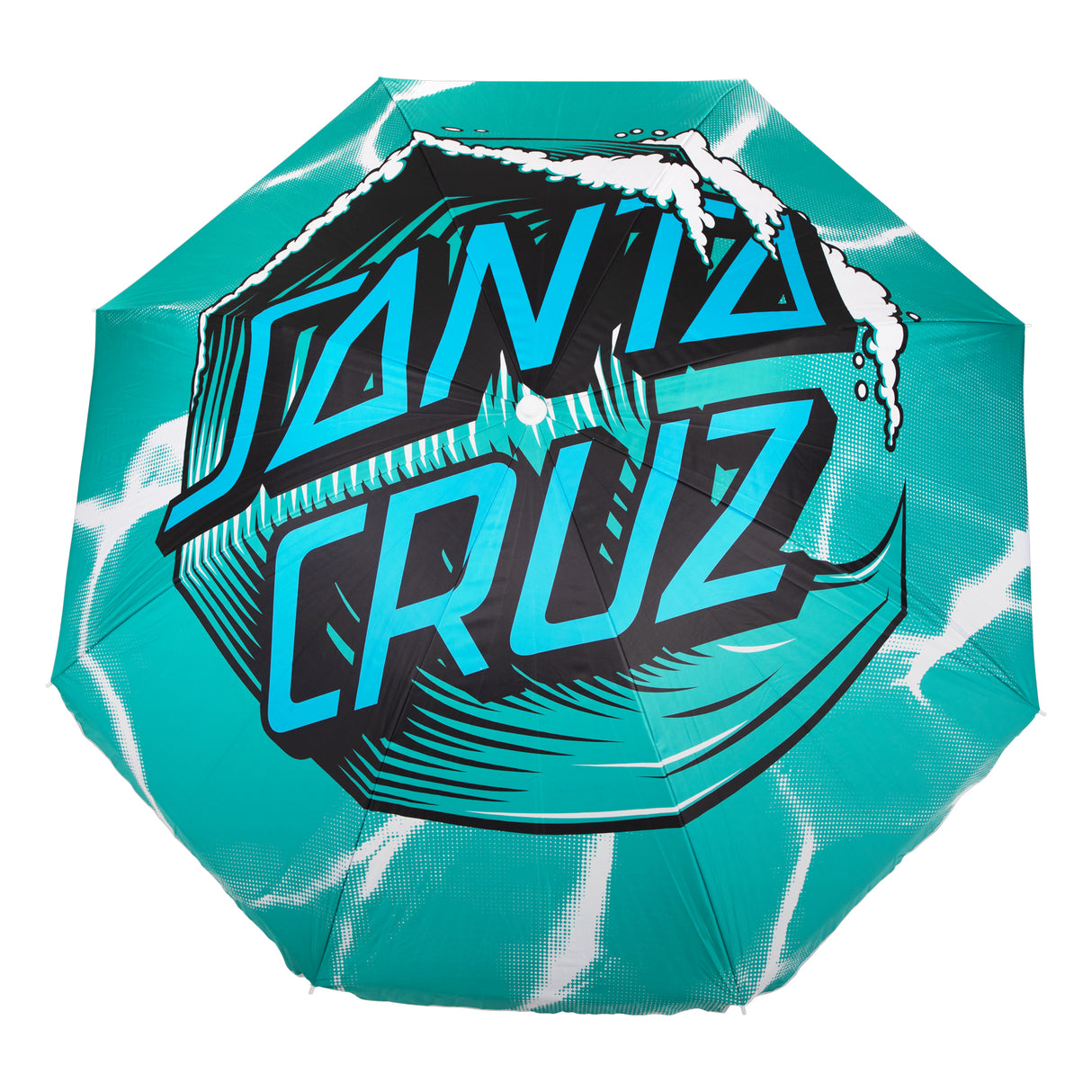 Santa Cruz Wave Dot Teal Beach Umbrella