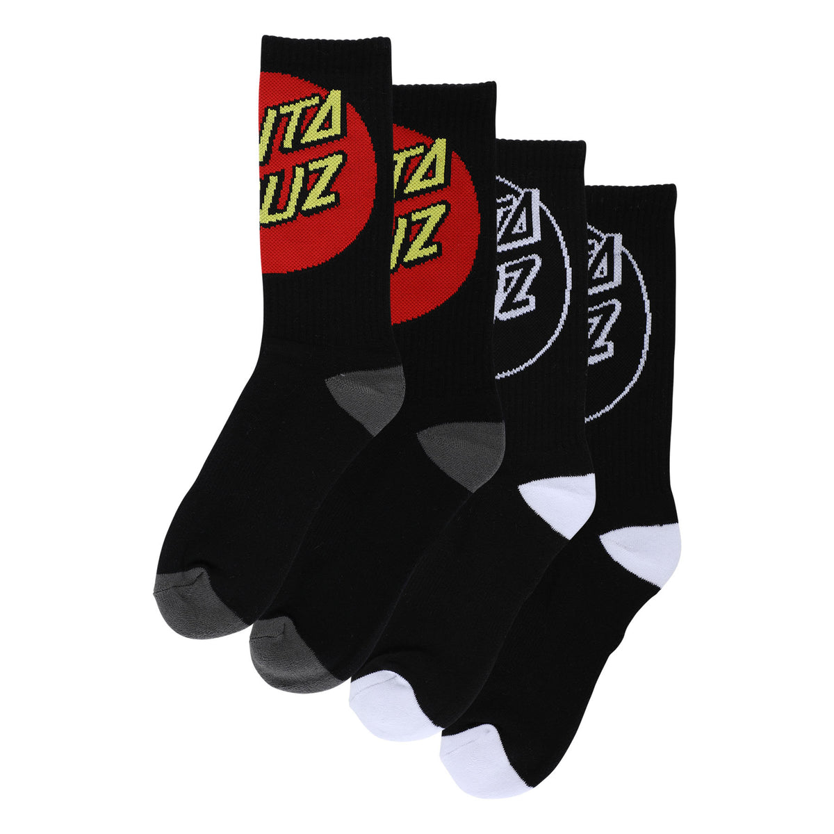 Santa Cruz Big Cruz 2-Pack Crew Socks Black Multi
