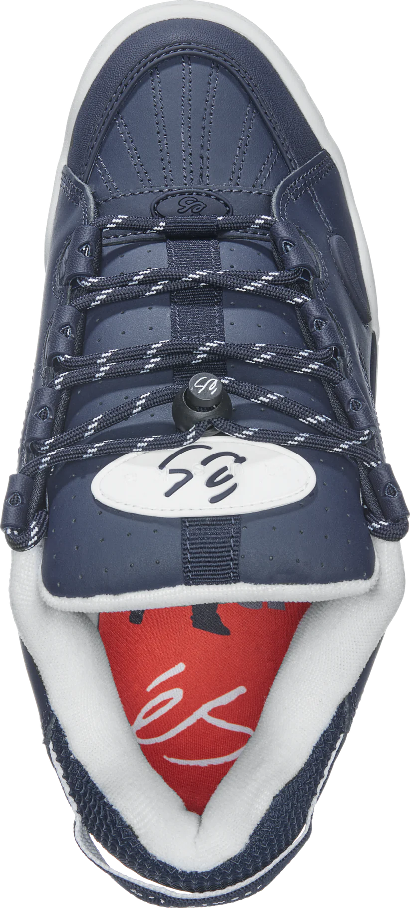 eS Muska Navy White Shoes