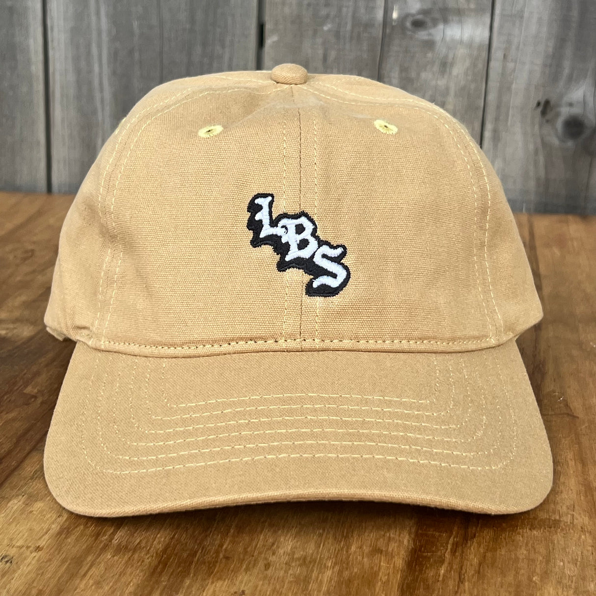 Long Beach Skate LBS Long Side Contrast Stitch Khaki Strapback Hat