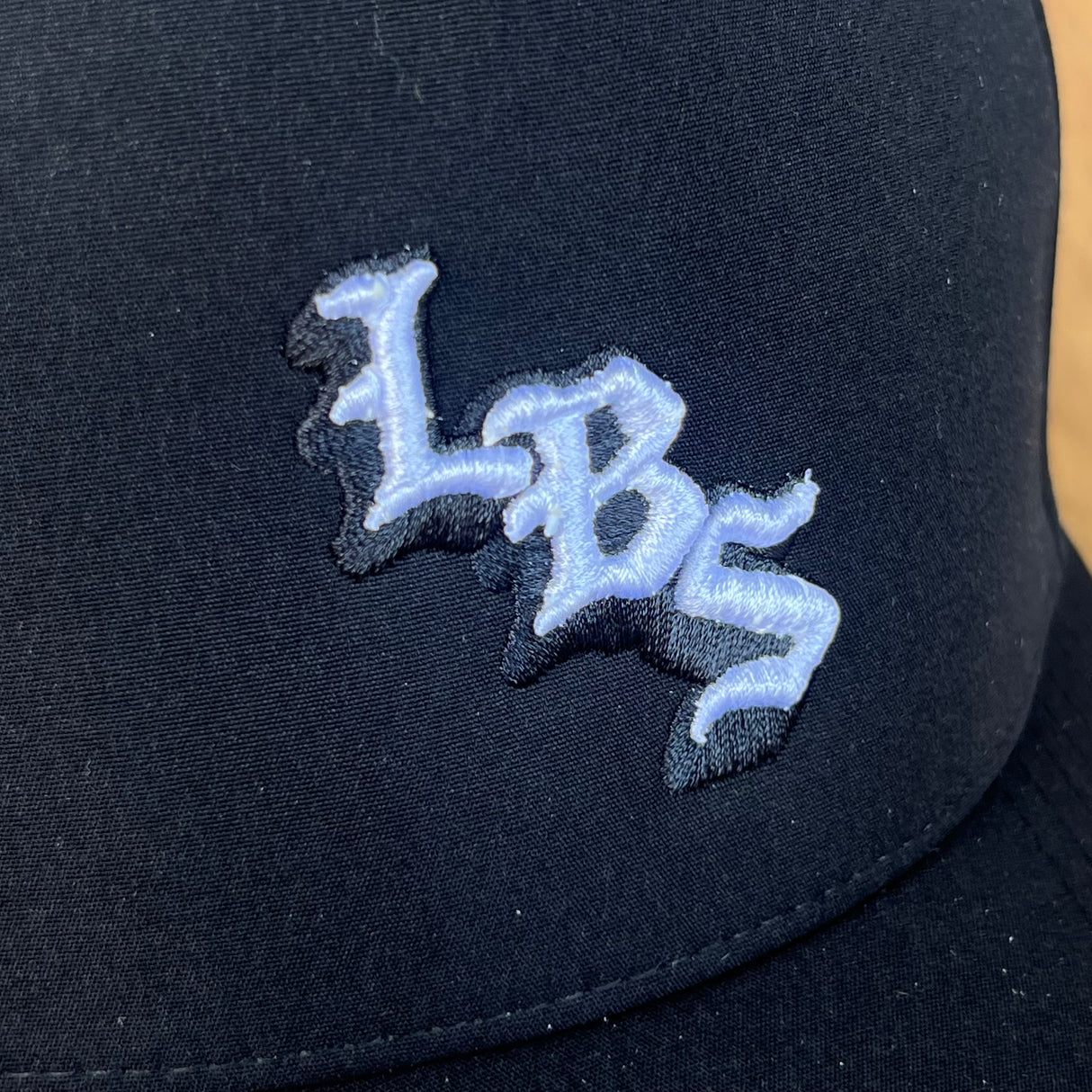 Long Beach Skate LBS Long Side Performance Water Repellent Extra Large Black Snapback Hat