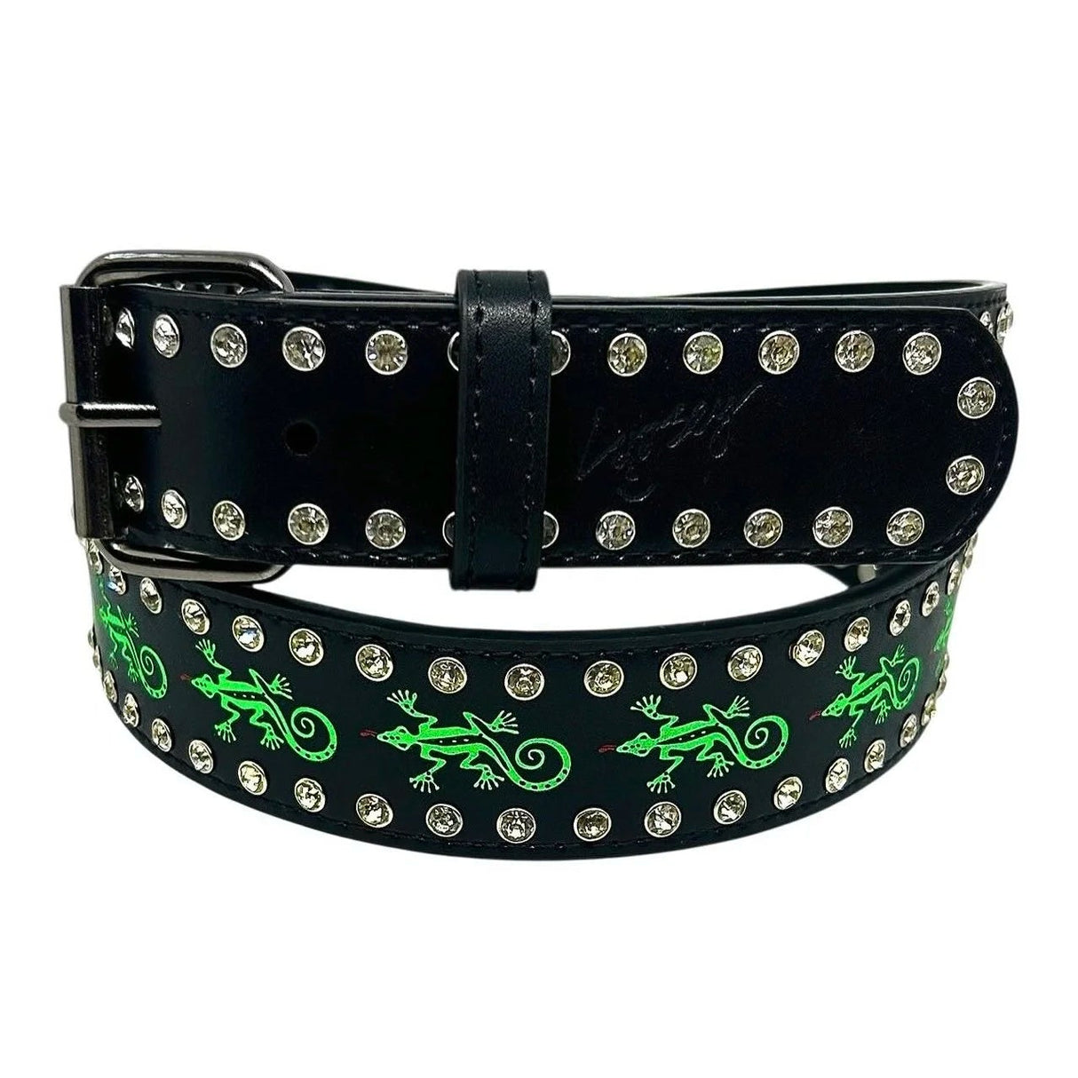 Loosey Gecko Rhinestone Black Belt