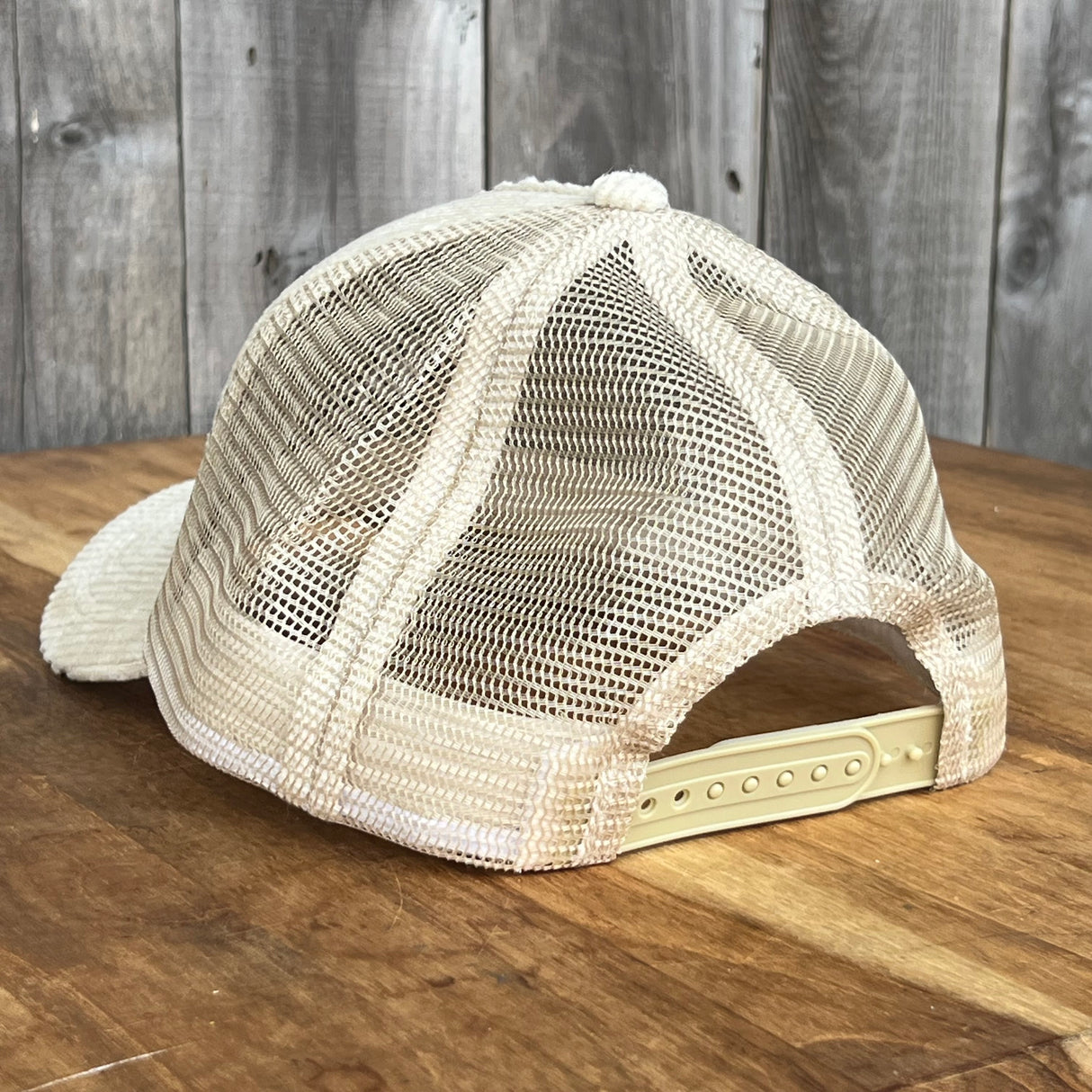 Long Beach Skate LBS Long Side Corduroy Trucker Beige Snapback Hat