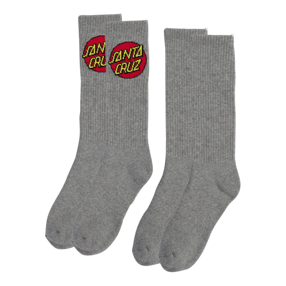 Santa Cruz Crew 2 Pack Heather Grey Socks