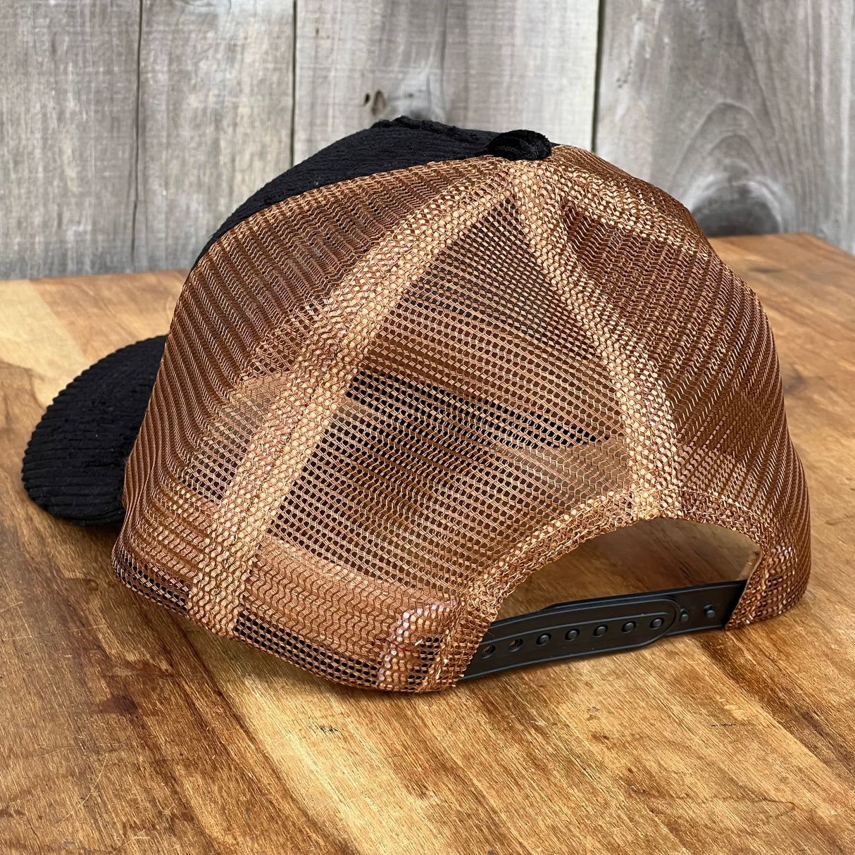 Long Beach Skate LBS Long Side Corduroy Trucker Black Coffee Snapback Hat