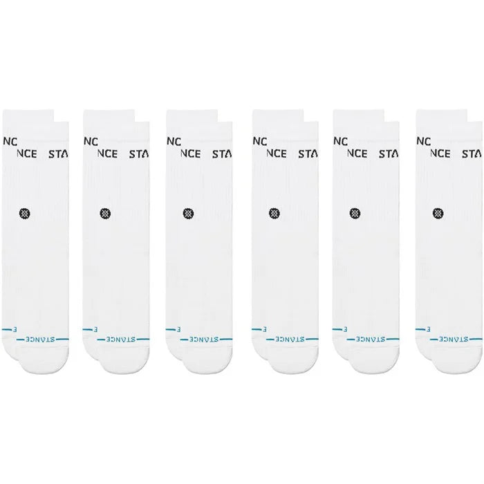 Stance Origin White 6 Pack Crew Socks