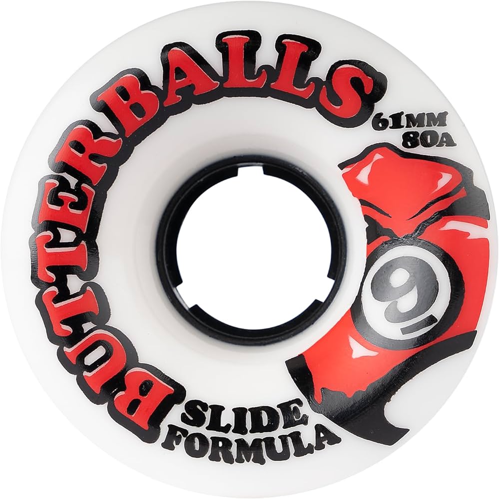 Sector Nine Butterballs White Red Print 61mm 80a Cruiser Skateboard Wheels
