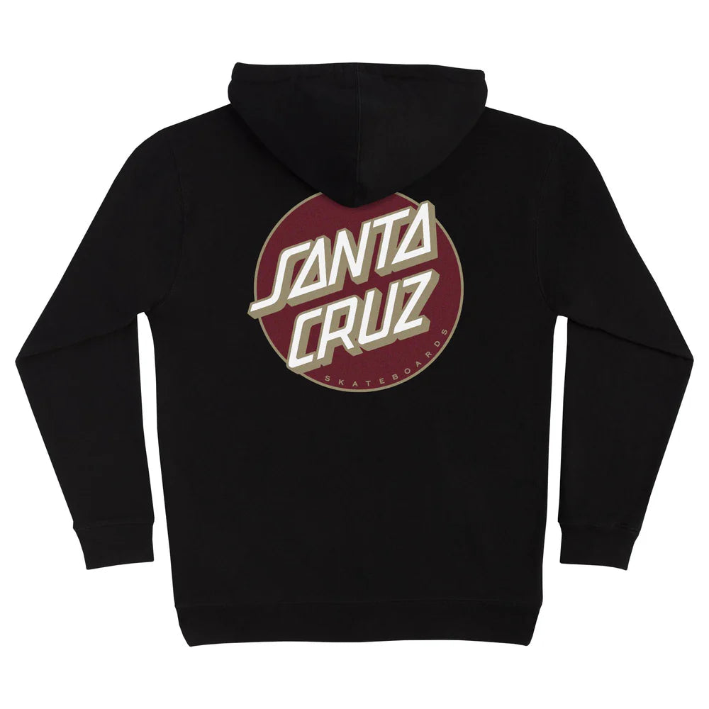 Santa Cruz Other Dot Heavyweight Black/Burgundy Hooded Sweatshirt