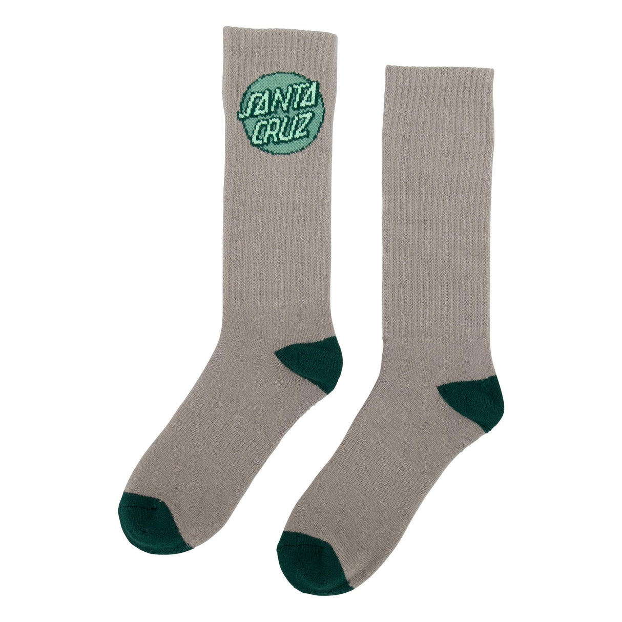 Santa Cruz Cruz Crew 2 Pack Grey/Tonal Green Socks