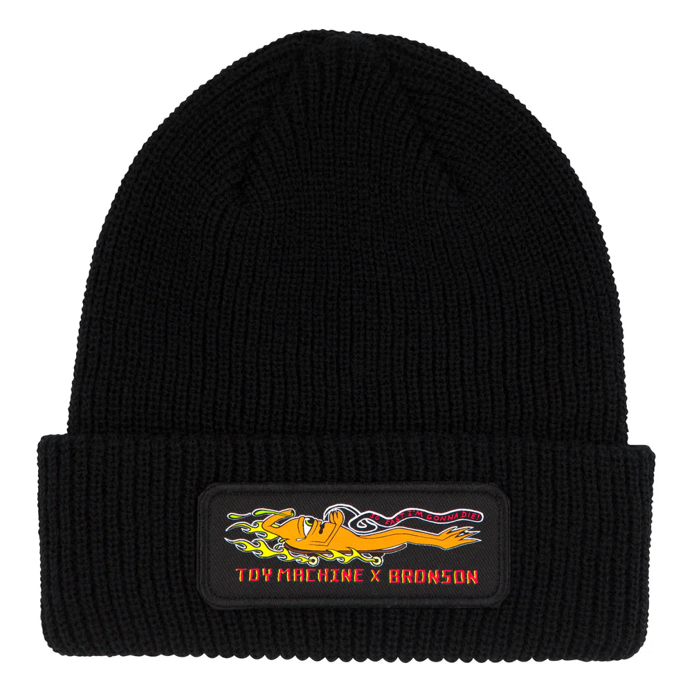 Bronson x Toy Machine Black Long Shoreman Beanie Long Beach Skate Co