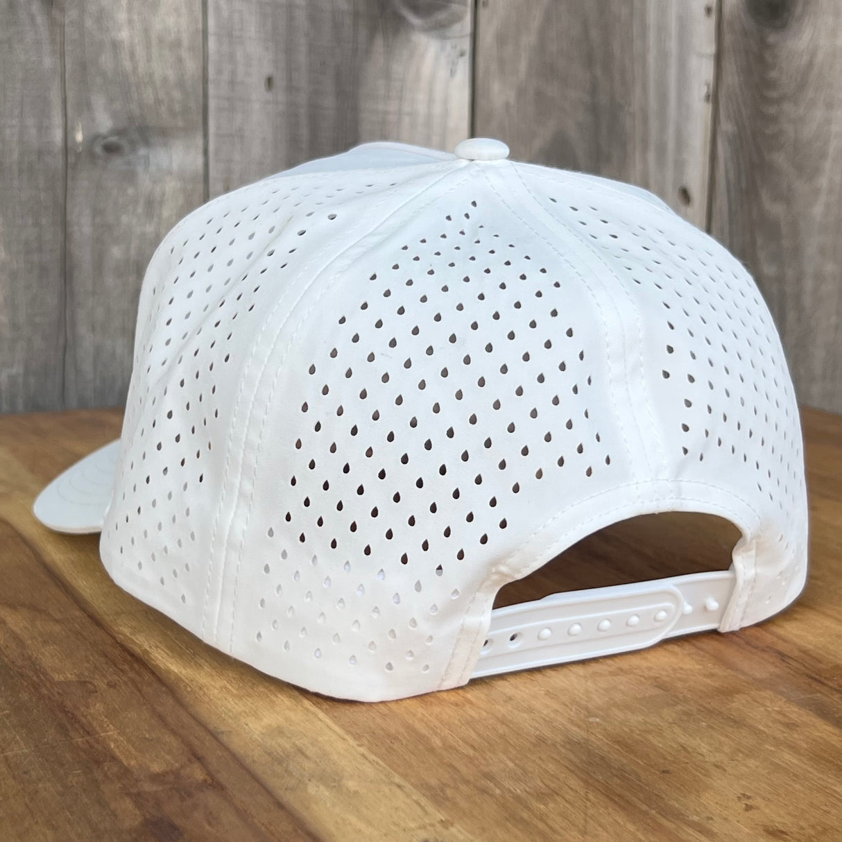 Long Beach Skate LBS Long Side Performance Water Repellent White Snapback Hat