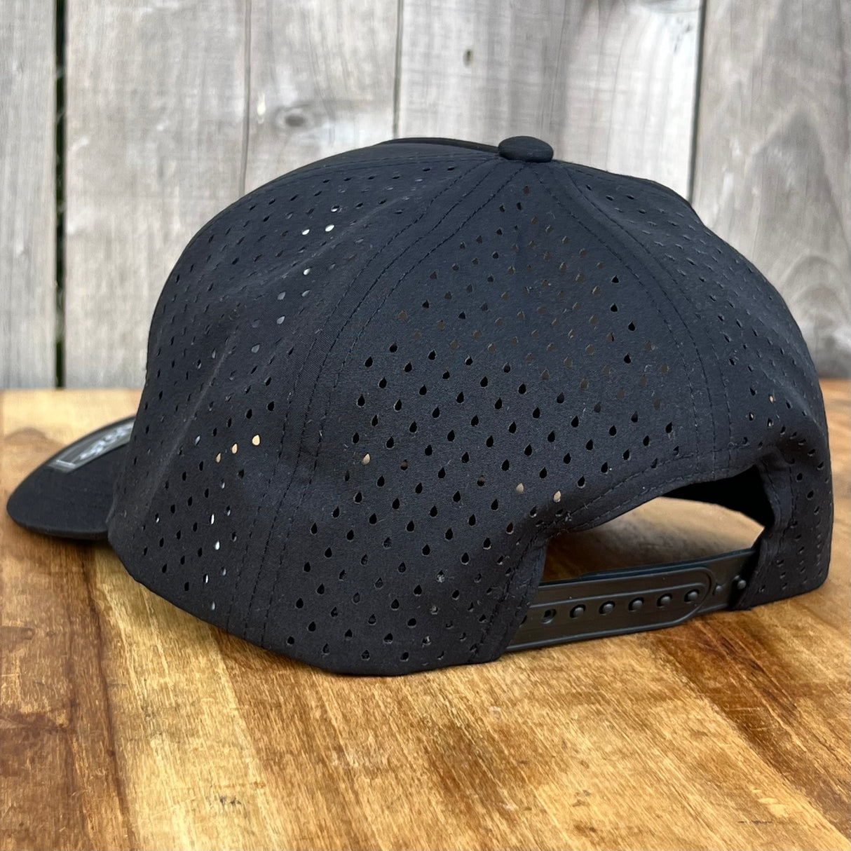 Long Beach Skate LBS Long Side Performance Water Repellent Black Snapback Hat