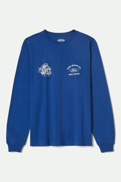 Brixton Ford Built Tough Ford Blue Long Sleeve L/s Shirt
