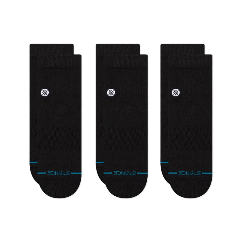 Stance Icon Quarter 3 Pack Black Socks
