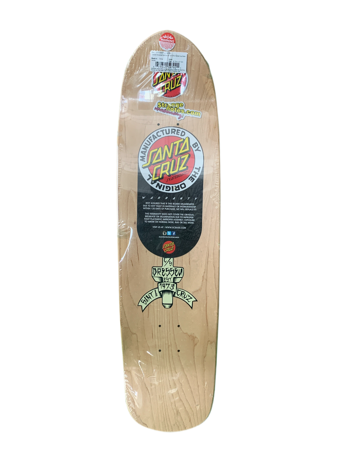 Santa Cruz Eric Dressen Serpiente Powerply 8.75" Classic Skateboard Deck