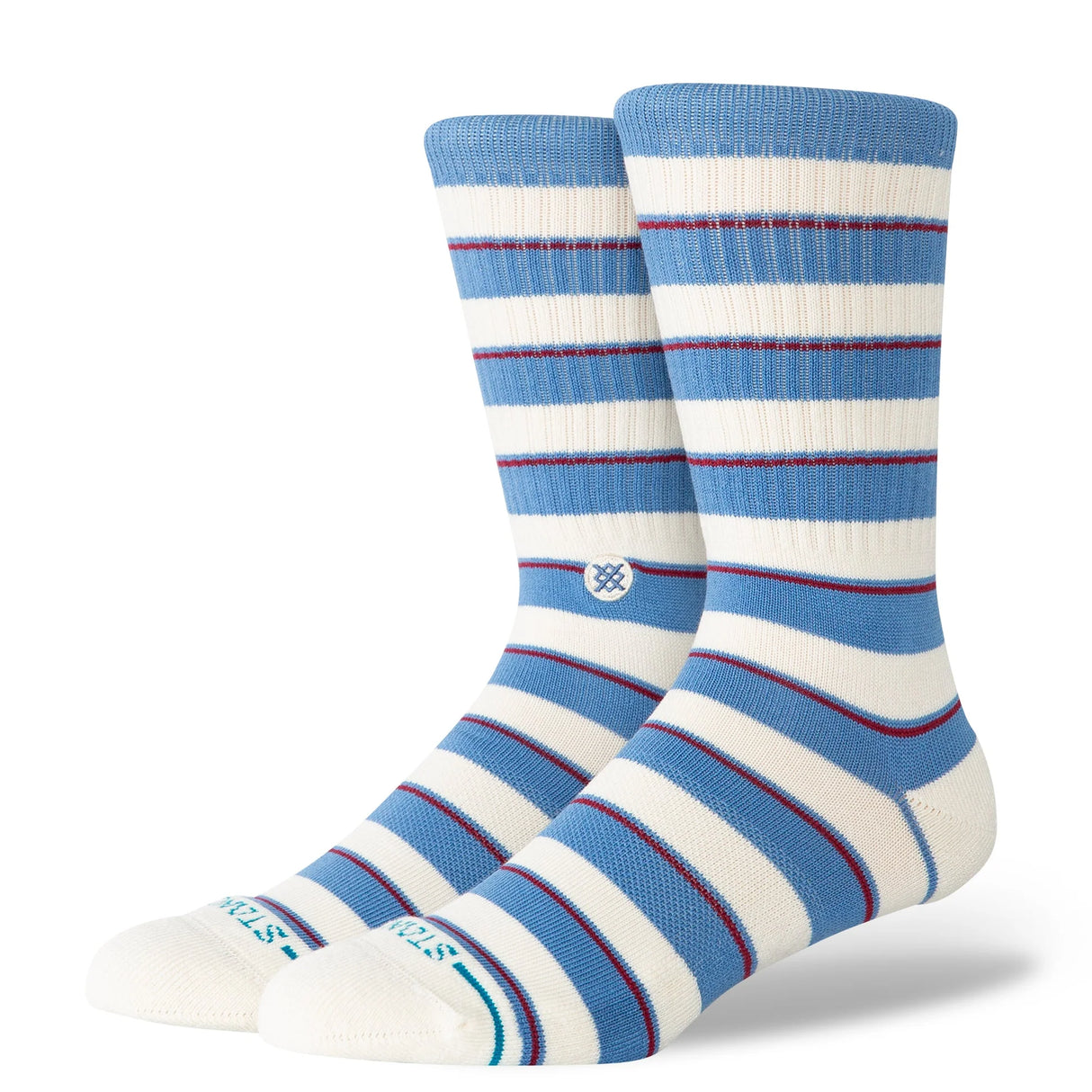 Stance Striped It Crew Capri Blue Turquoise Socks