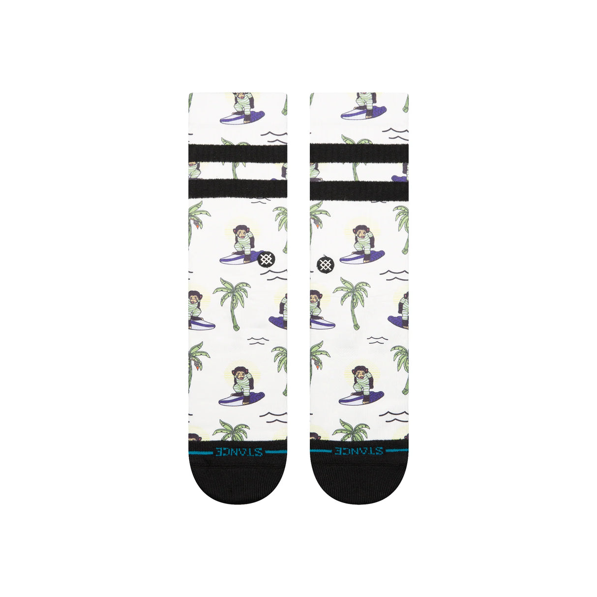 Stance Surfin Monkey White Crew Socks