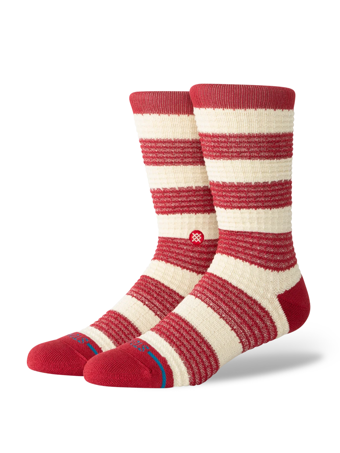 Stance Peppermint Waffle Crew Red Socks