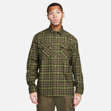 Nike SB Medium Olive/Cargo Khaki Long-Sleeve Flannel Button Up Shirt