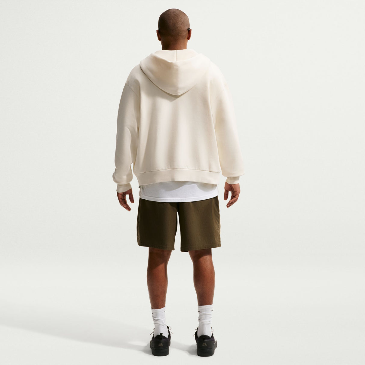 Nike SB Embroidered Essential Coconut Milk / Black Zip Up Hooded Sweatshirt