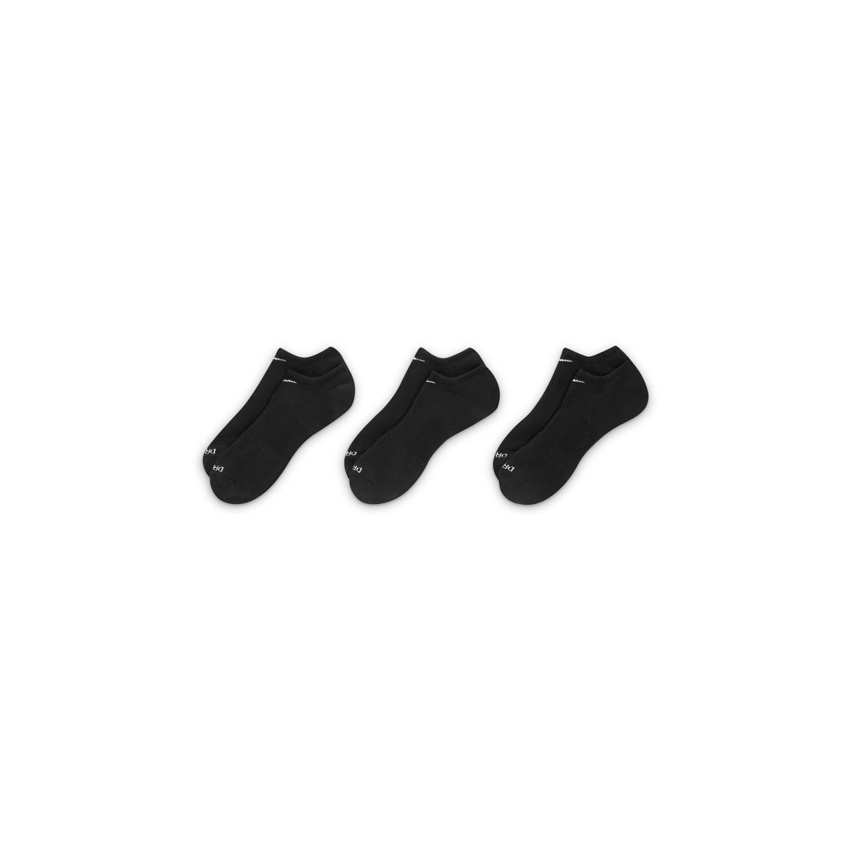Nike Everyday Plus Cushioned Black/White 3 Pack No Show Socks