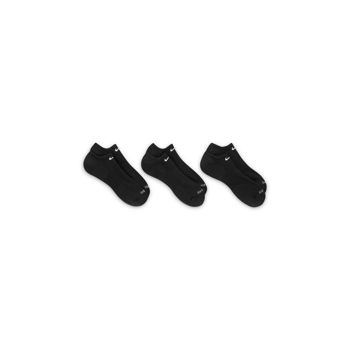 Nike Everyday Plus Cushioned Black/White 3 Pack No Show Socks