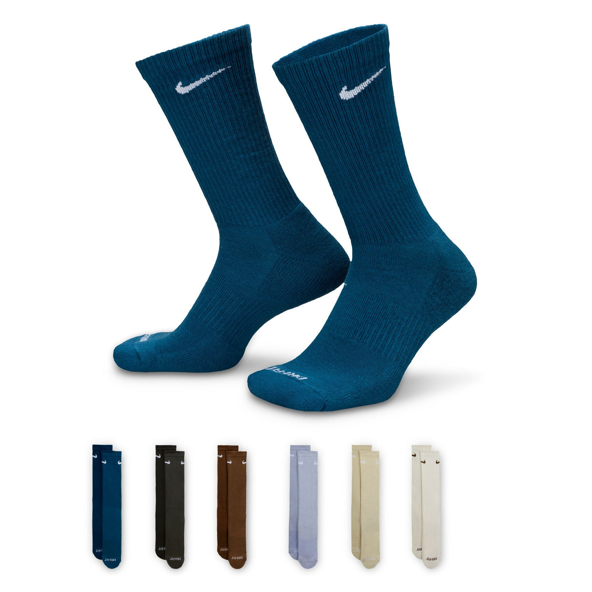 Nike Everyday Plus Cushioned Multi Color 6 Pack Crew Socks