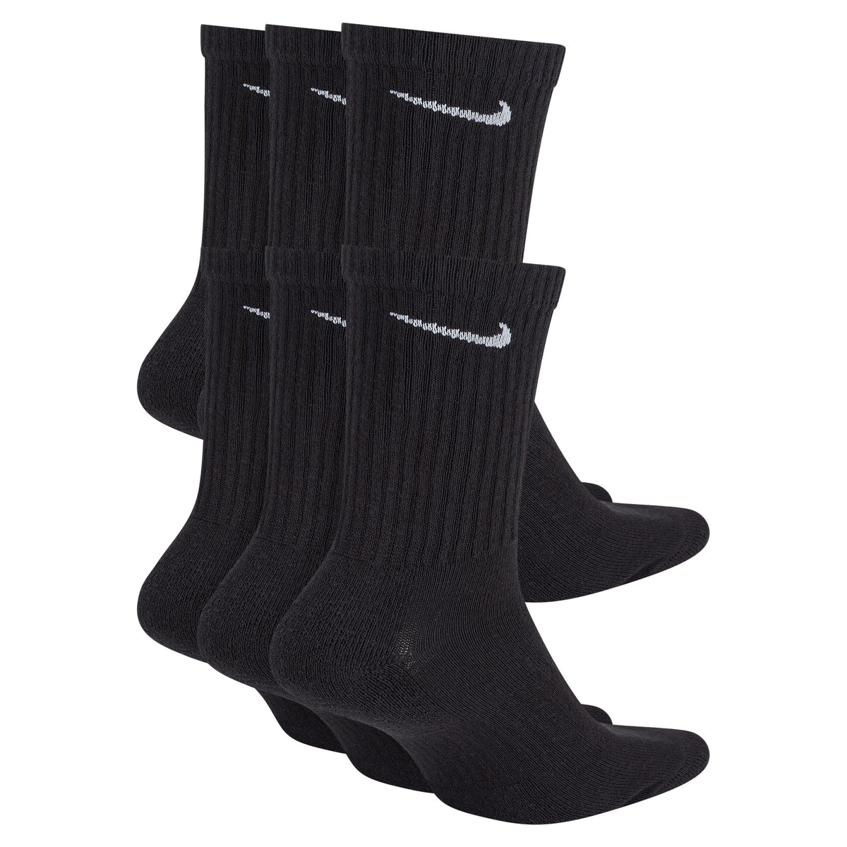 Nike Everyday Plus Cushioned Black/White 6 Pack Crew Socks