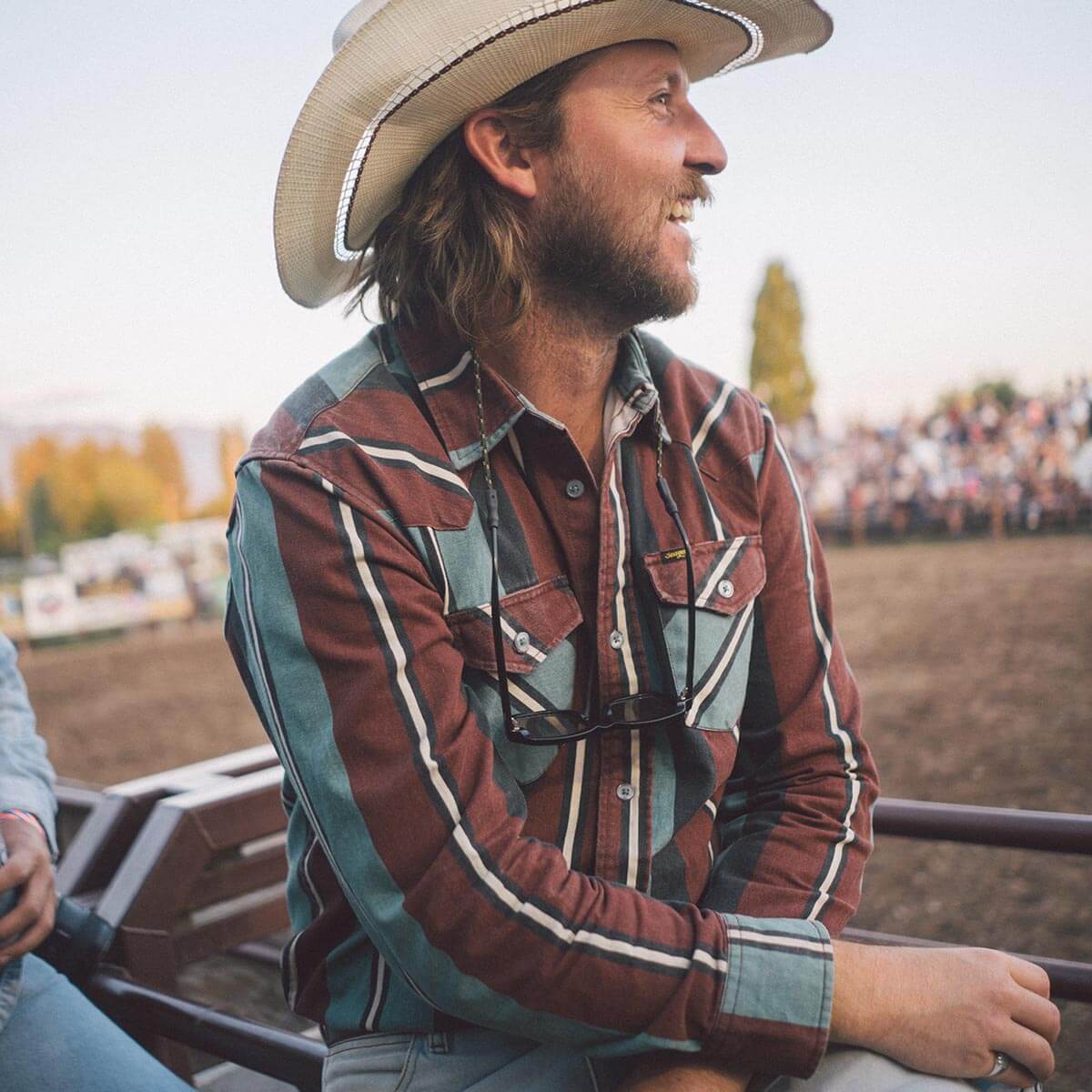 Seager Amarillo Turquoise Stripe Button Up L/s Shirt
