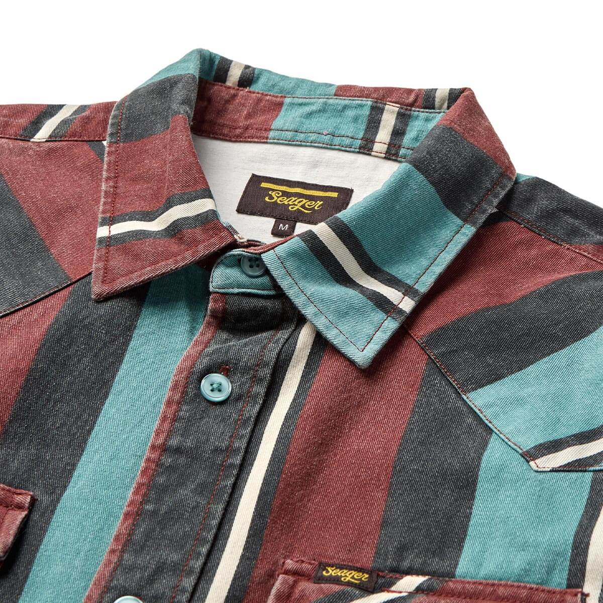 Seager Amarillo Turquoise Stripe Button Up L/s Shirt