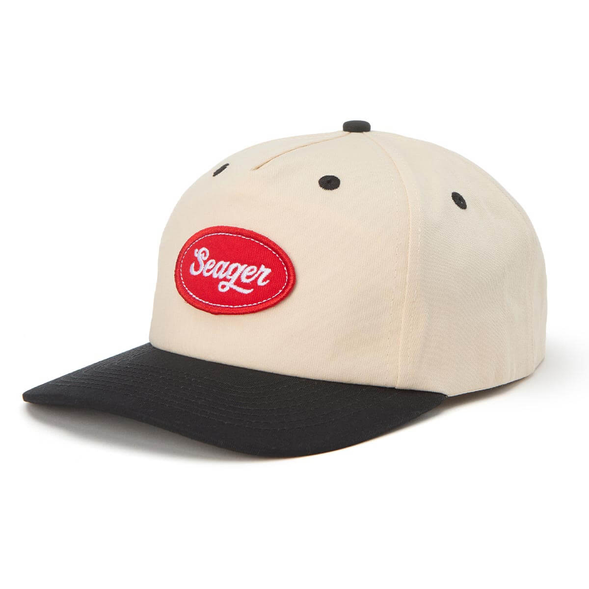 Seager SGR Americana Cream Black Snapback Hat