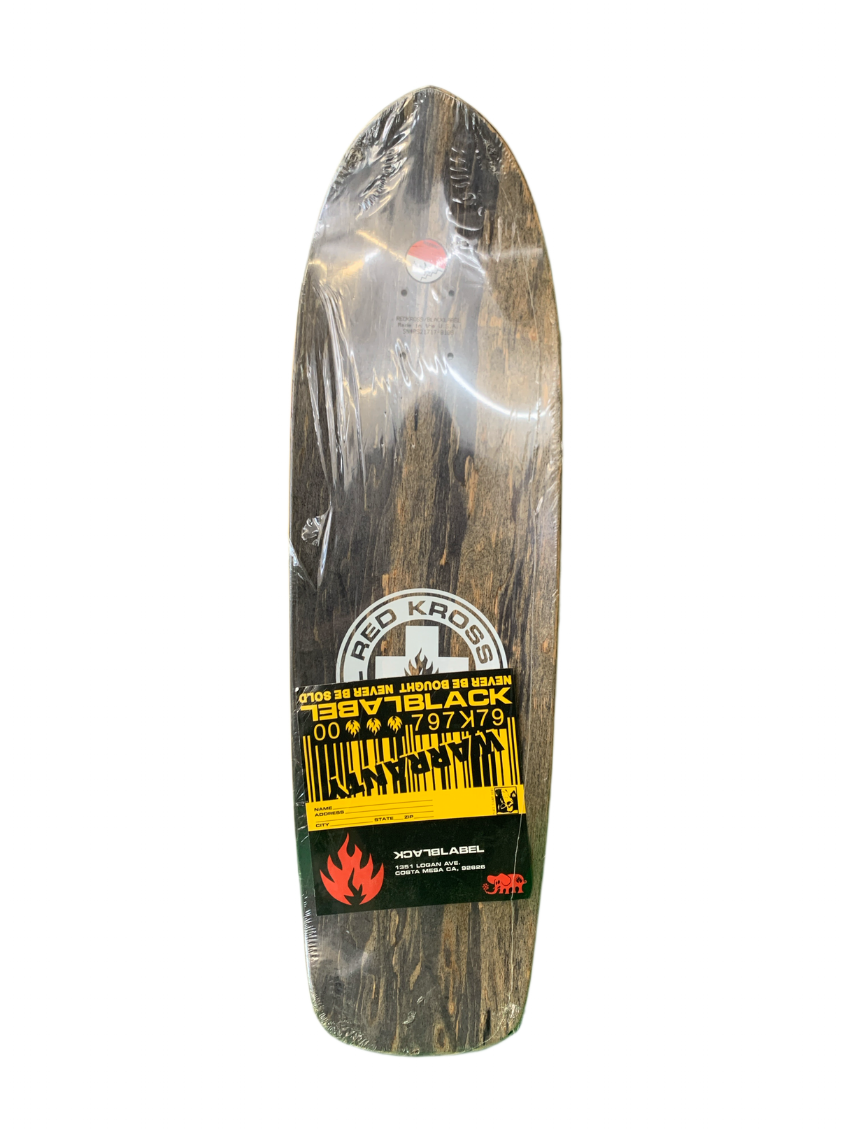 Black Label 2004 Duane Peters Red Kross Black/White 9.5" Classic Skateboard Deck