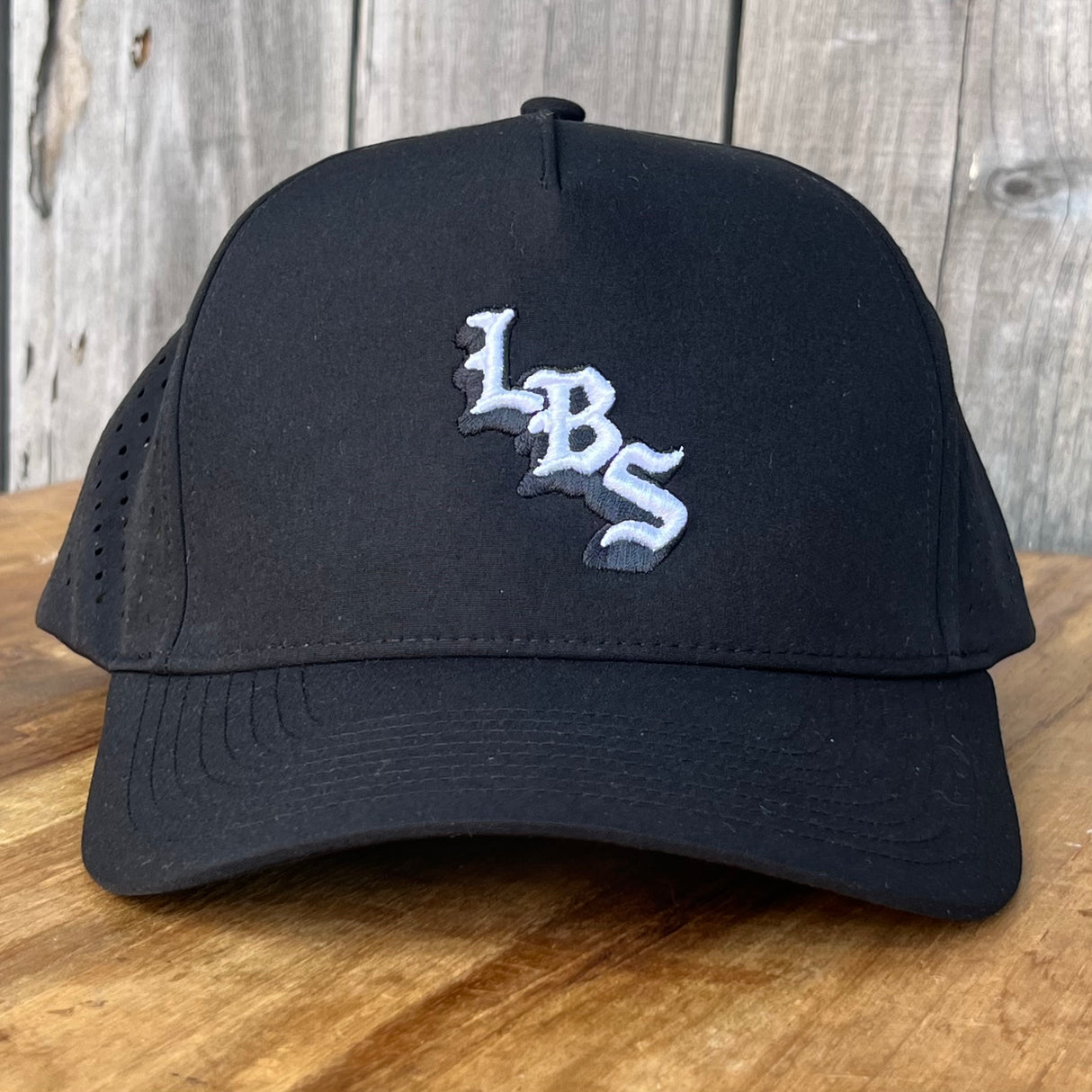 Long Beach Skate LBS Long Side Performance Water Repellent Extra Large Black Snapback Hat