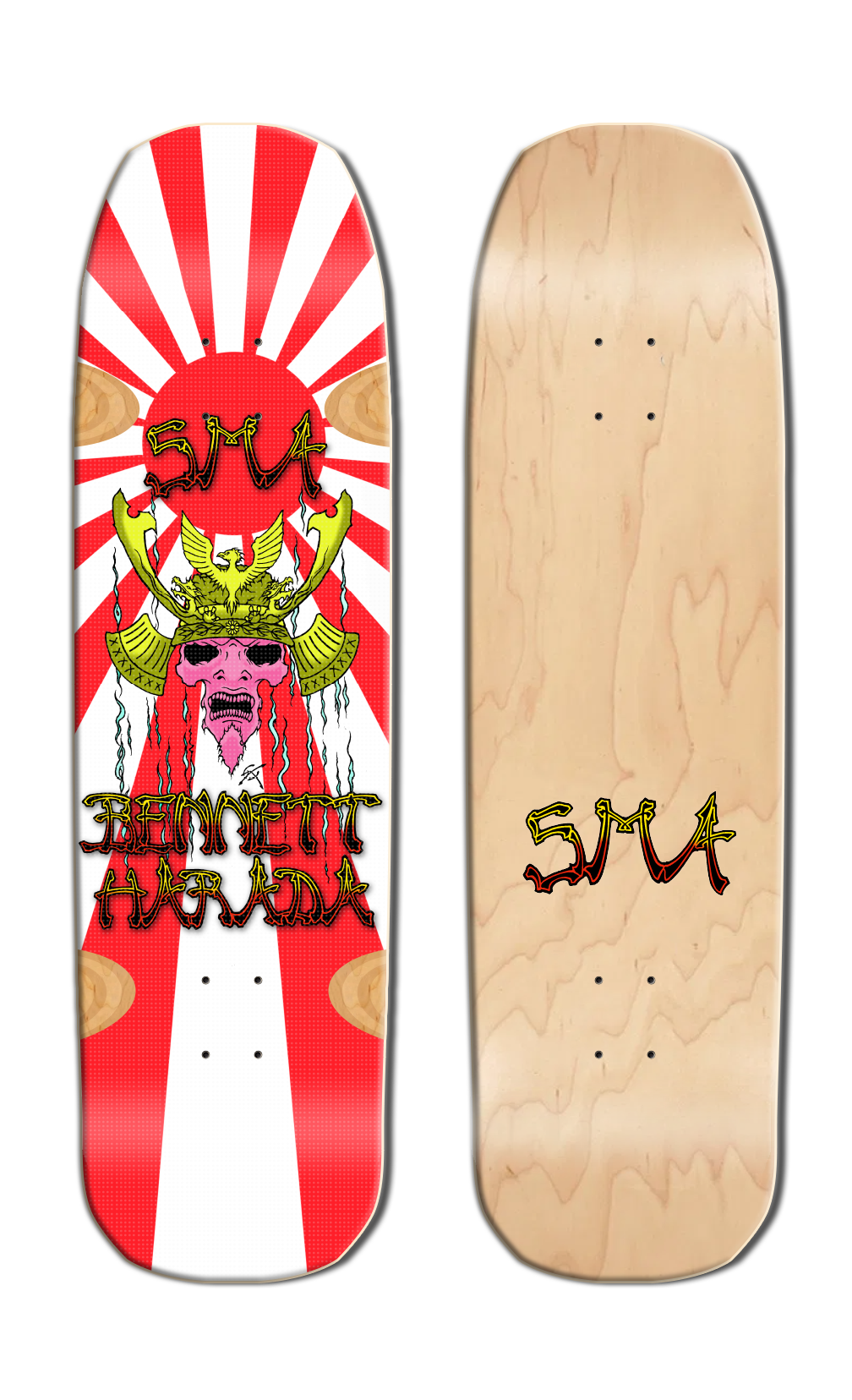 Santa Monica Airlines Series 4 Bennett Harada SmartTech Laminate Natural / White 9" Skateboard Deck