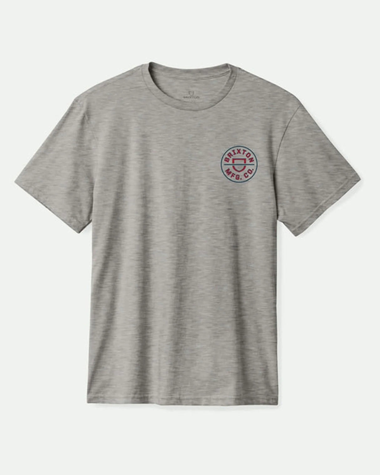 Brixton Crest II Heather Grey/Navy/Dark Red S/s Shirt