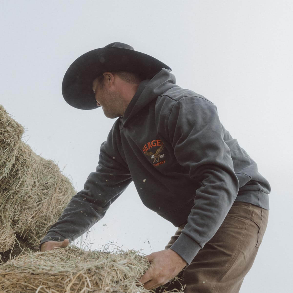 Seager Bradley Heavyweight Black Hooded Sweatshirt