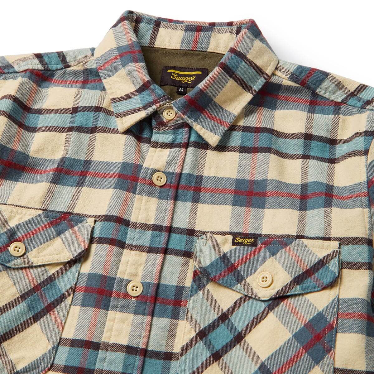 Seager Calico Cream Plaid Flannel L/s Shirt