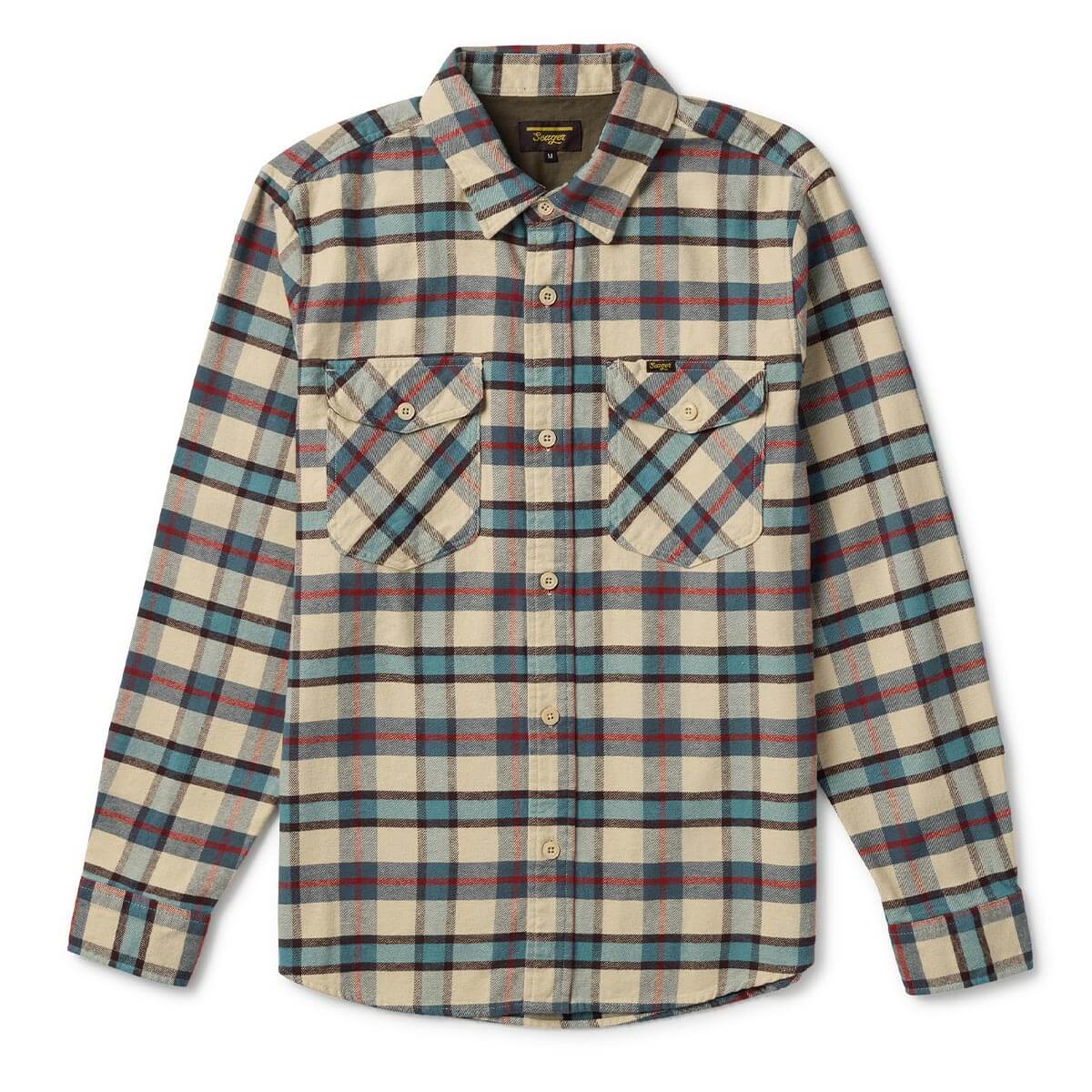 Seager Calico Cream Plaid Flannel L/s Shirt