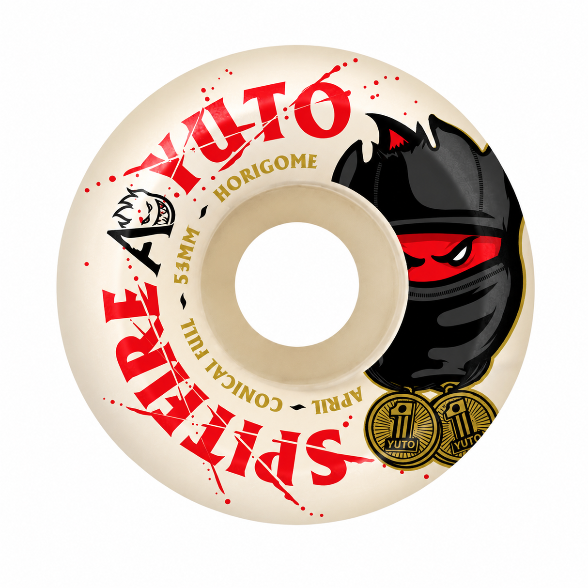 Spitfire x April Yuto Formula Four Conical Full 99D 54mm Natural Skateboard Wheels
